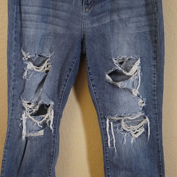 Judy Blue Brittany Boyfriend Fit Distressed Jeans 20W High Rise Frayed Hem - Picture 3 of 10